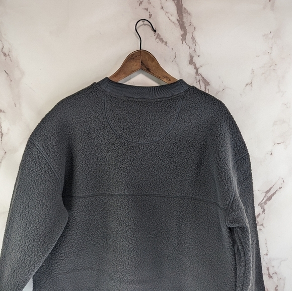 Everlane Sweatshirt Womens Black The Sherpa Teddy Fuzzy Fleece Renew Crew - Picture 7 of 14